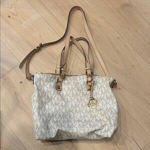 Michael Kors Signature Cream and Tan Tote